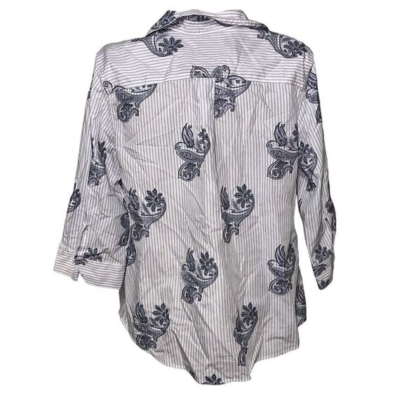 GREAT CONDITION WOMEN NO-IRON Paisley-Print Cotton Shirt bohemian BLOUSE CHICO S - Picture 9 of 14